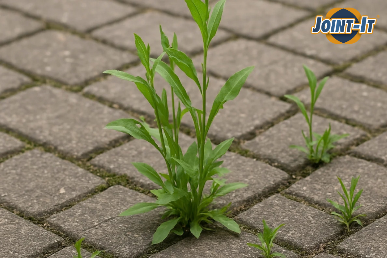 weeds in paving