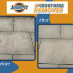 Boot marks on flags - before & after using Joint-It Grout Haze Remover